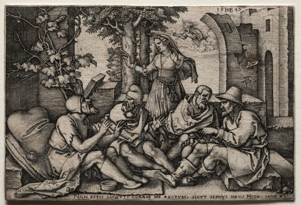 Job and His Friends, by Sebald Beham, 1535