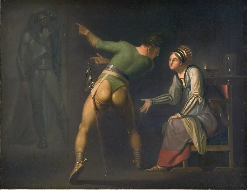 Hamlet and his Mother, by Nicolai Abildgaard, oil, 1790