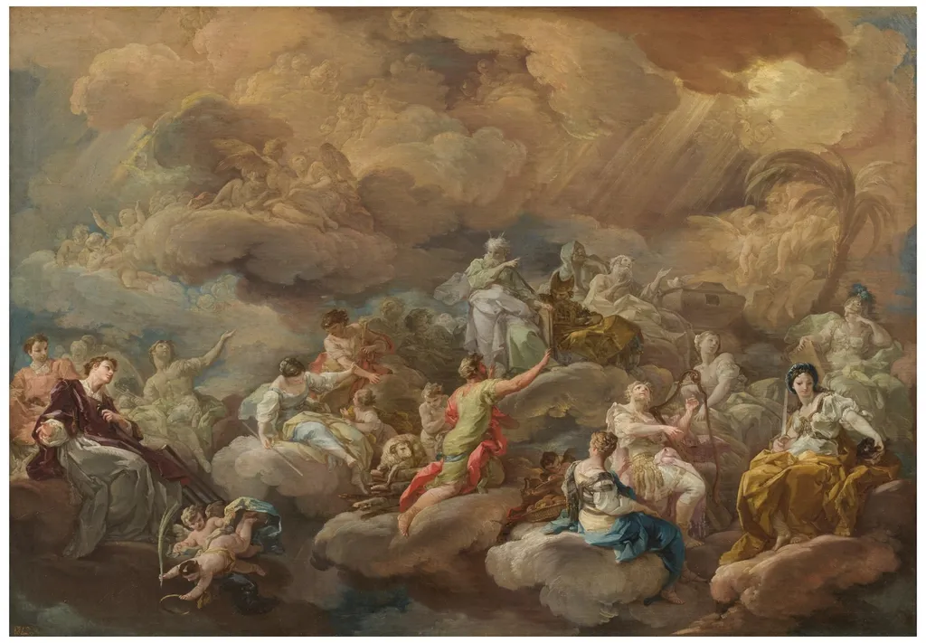 Gloria de santos, by Corrado Giaquinto, oil, 1755