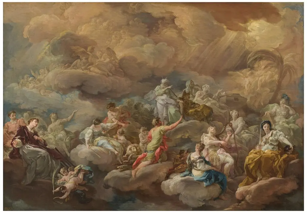 Gloria de santos, by Corrado Giaquinto, oil, 1755