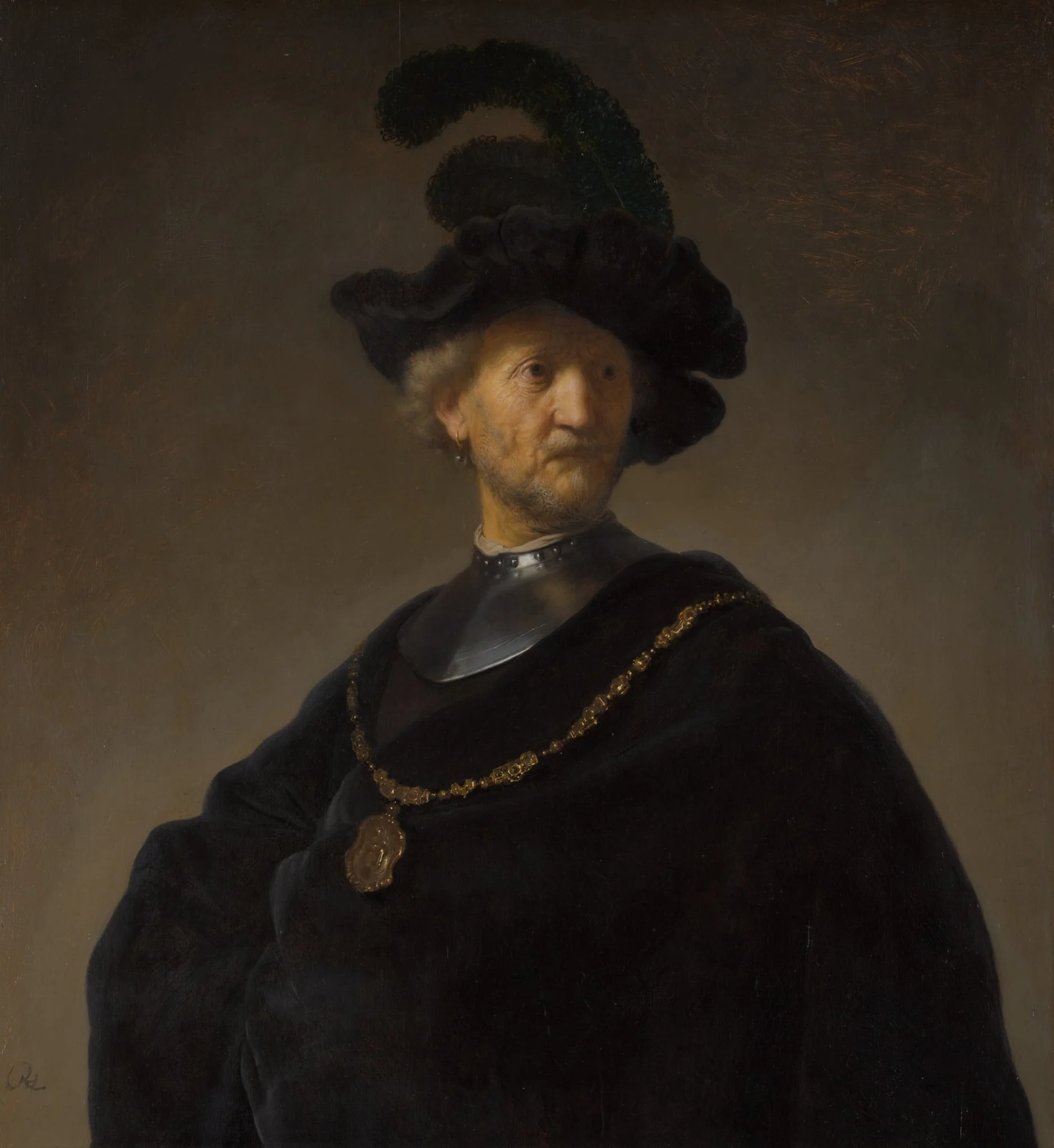 Old Man with a Gold Chain, detail