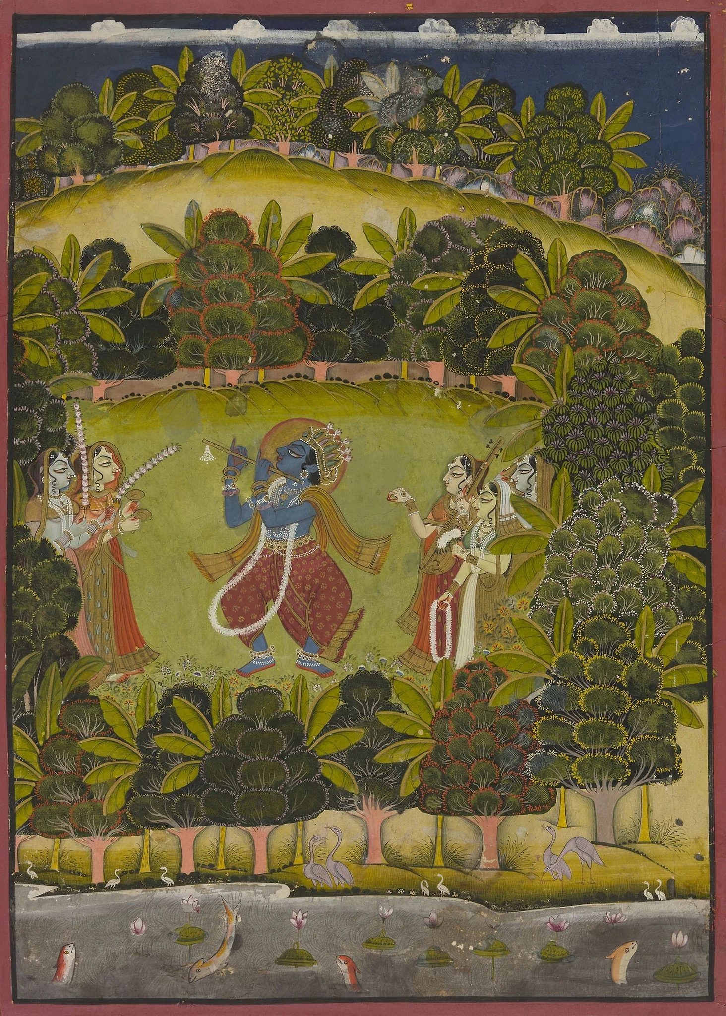 Krishna Fluting for the Gopis, detail