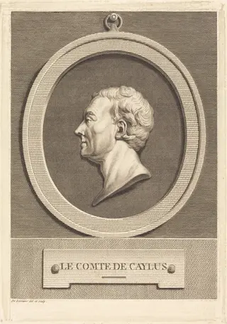 Le Comte de Caylus, by Jean-Baptiste de Lorraine, ink, 1777