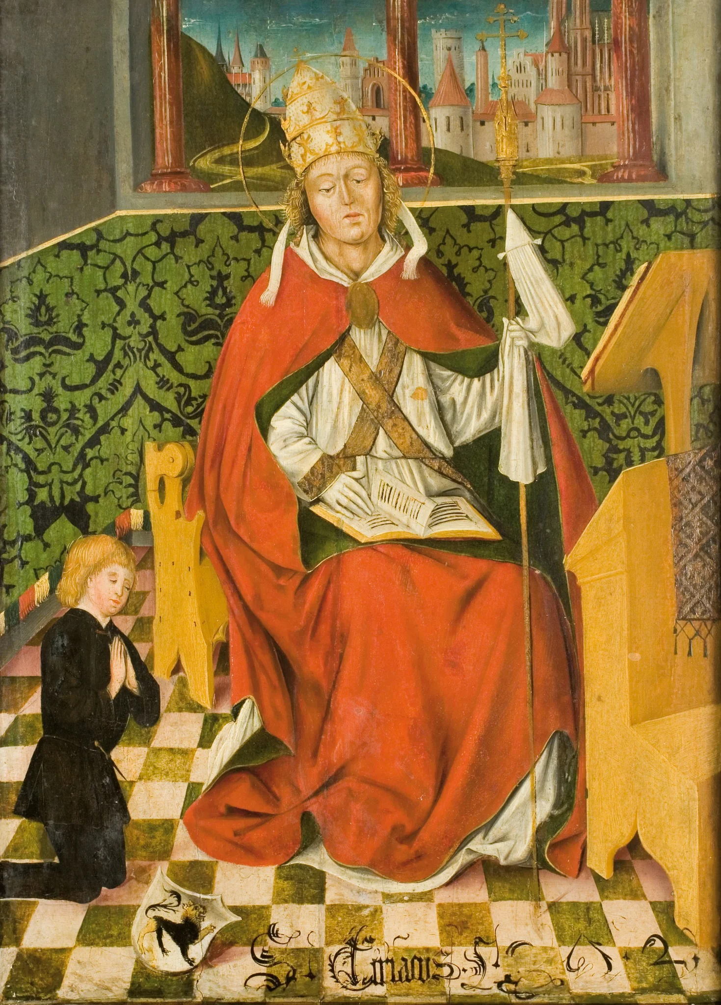 Hl. Cyriakus mit Stifter, detail