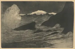 The Wave (La Vague), by Maxime Maufra, ink, 1894