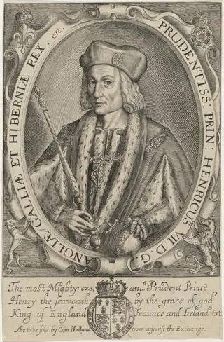 Henry VII of England, by Renold Elstrack, ink, 1598