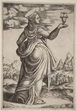 The Magdalen, by Master of the Die, ink, 1522