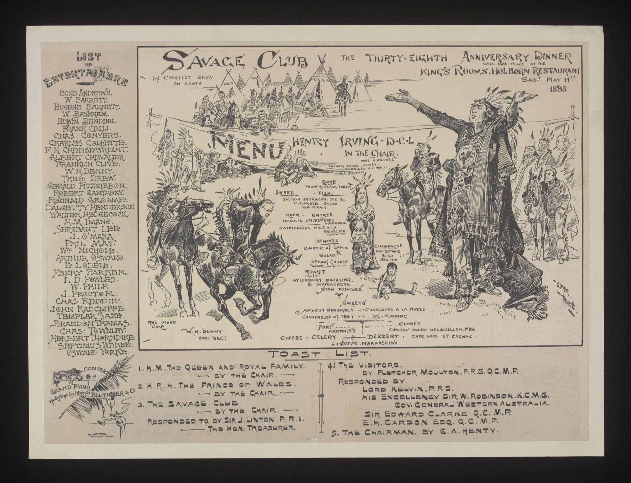 38th Anniversary Dinner of the Savage Club, detail