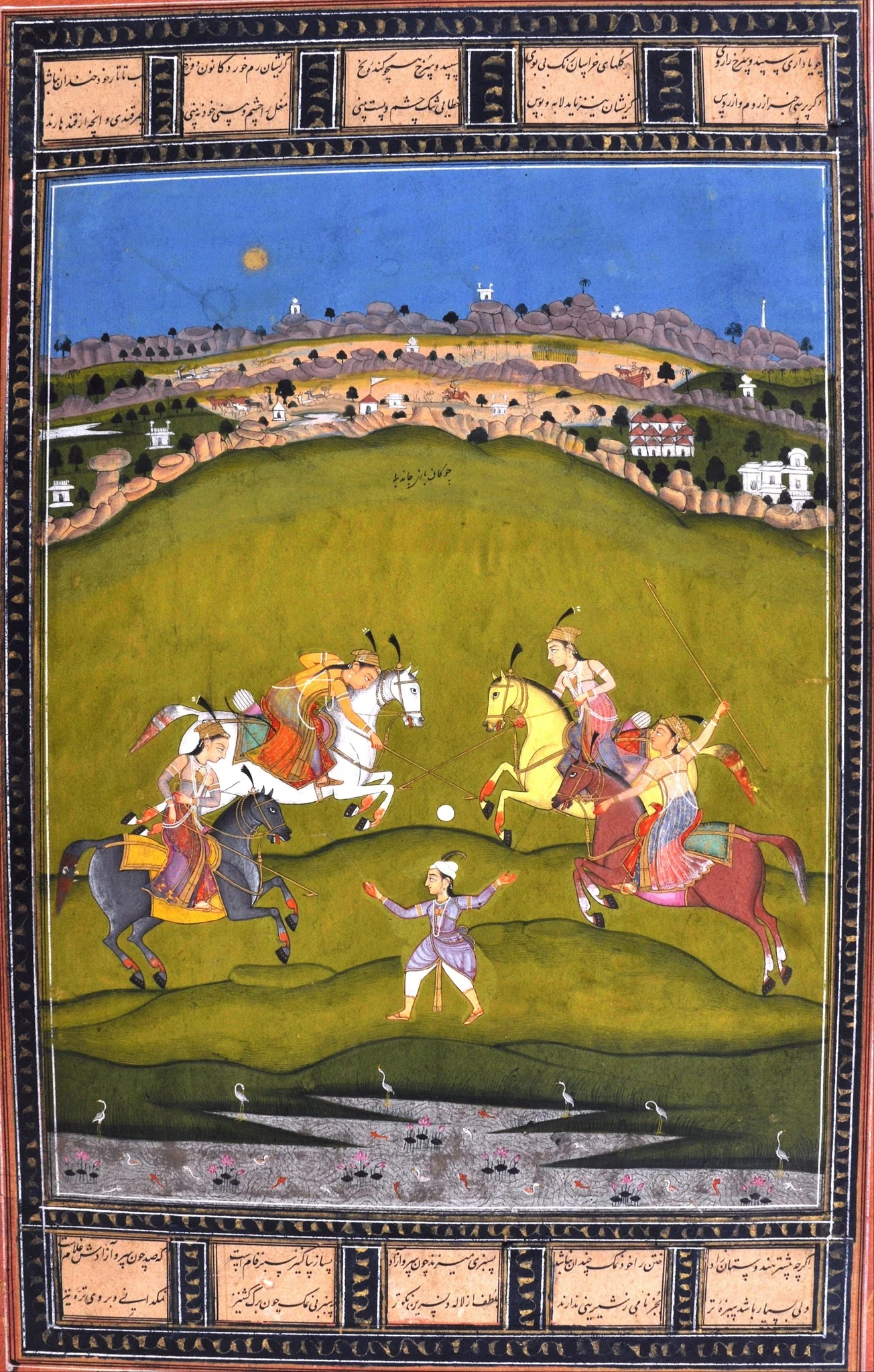 Chand Bibi playing Polo, detail