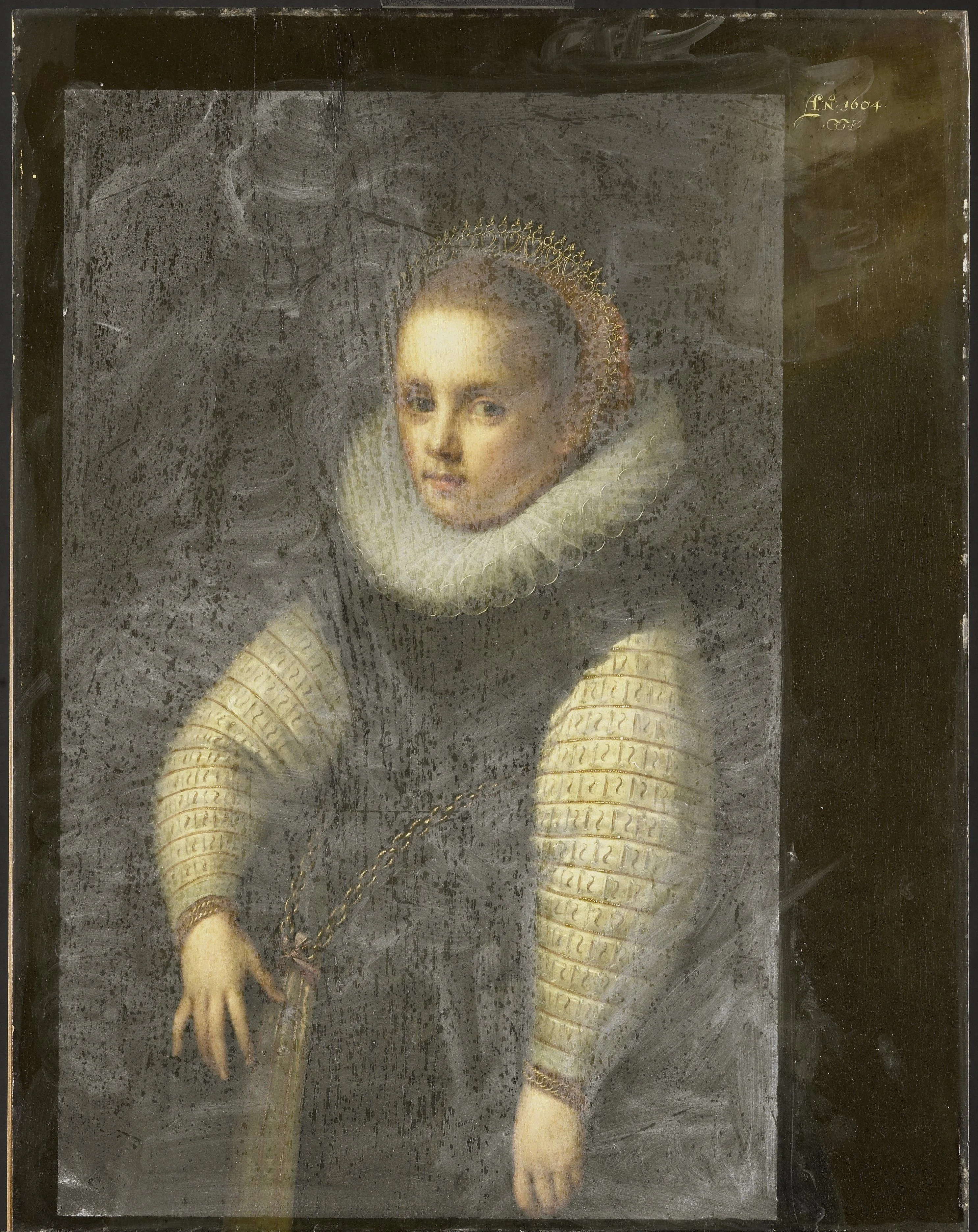 Portrait of Catharina Fourmenois as a Child, later Wife of Pieter Boudaen Courten, detail
