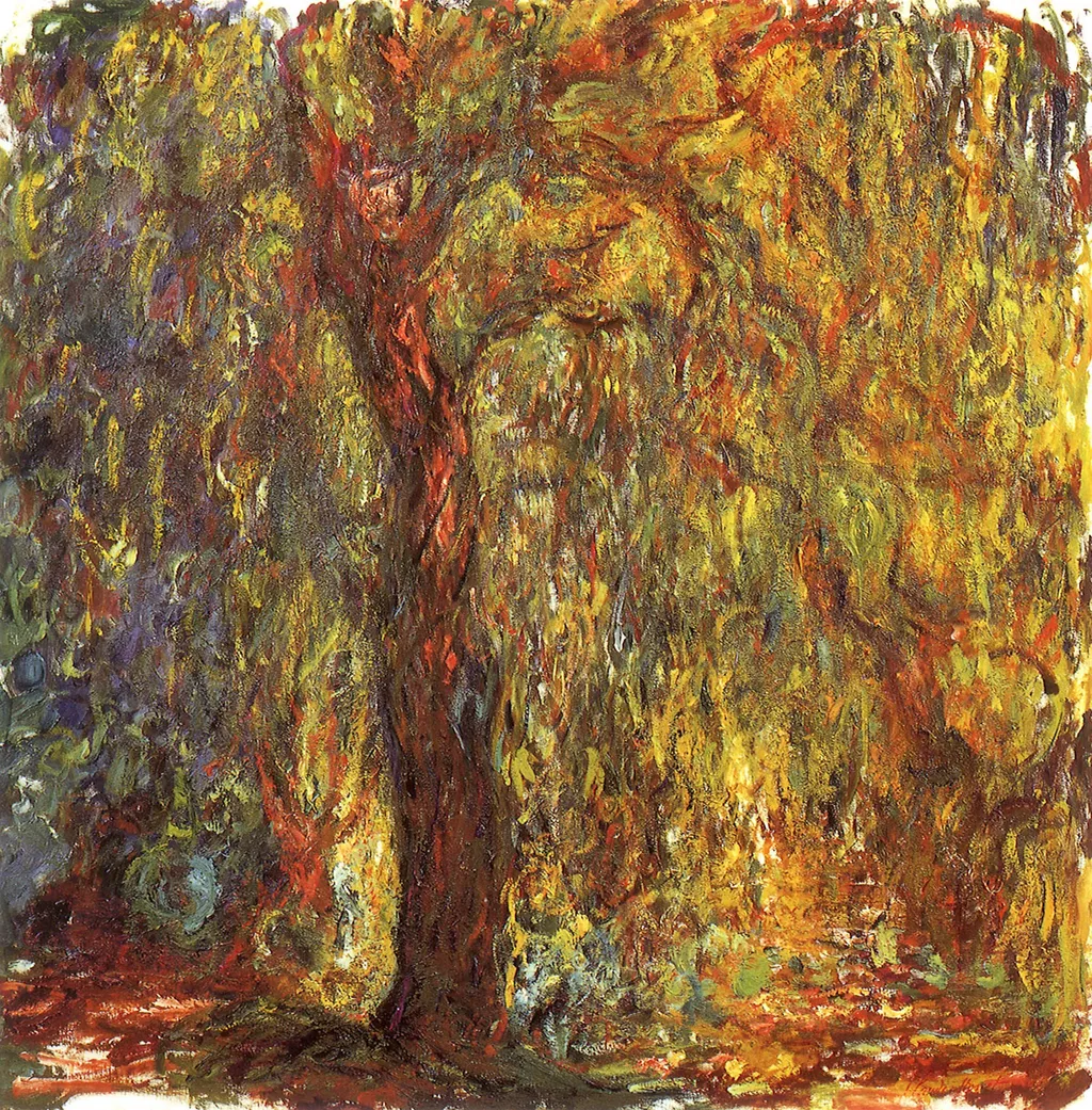 Weeping Willow, by Claude Monet, oil, 1918