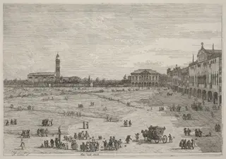 Pra della Valle, by Canaletto, ink, 1740