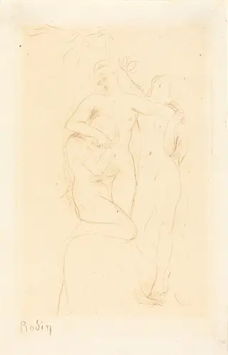 Ames du Purgatoire, by Auguste Rodin, ink, 1893