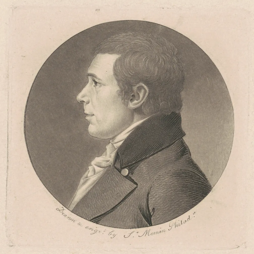 Peter Stephen DuPonceau, by Charles B. J. Févret de Saint-Mémin, ink, 1800