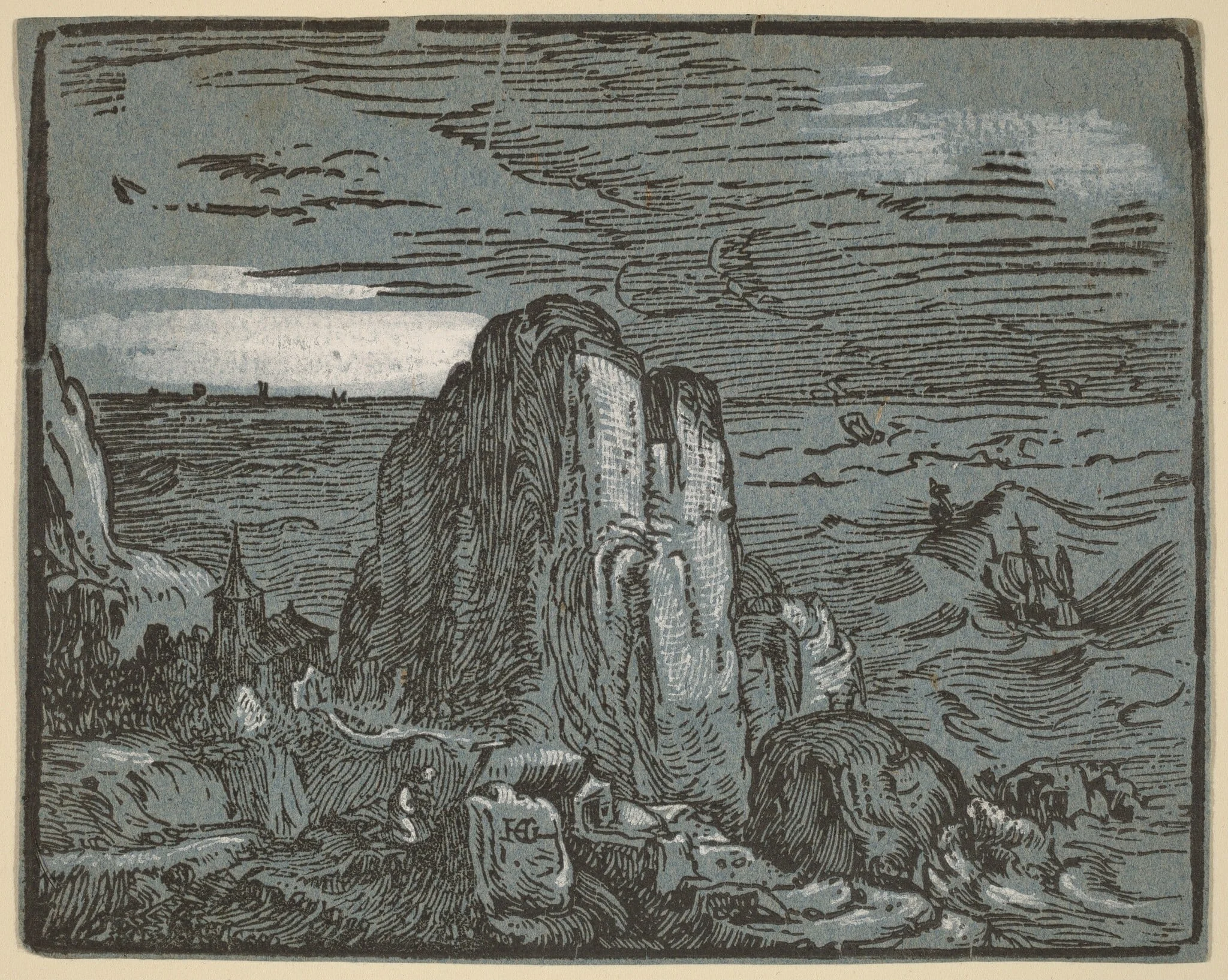 Cliff on a Seashore, detail