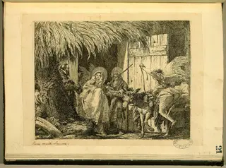 Joseph and Mary Prepare to Leave, by Giovanni Domenico Tiepolo, ink, 1753