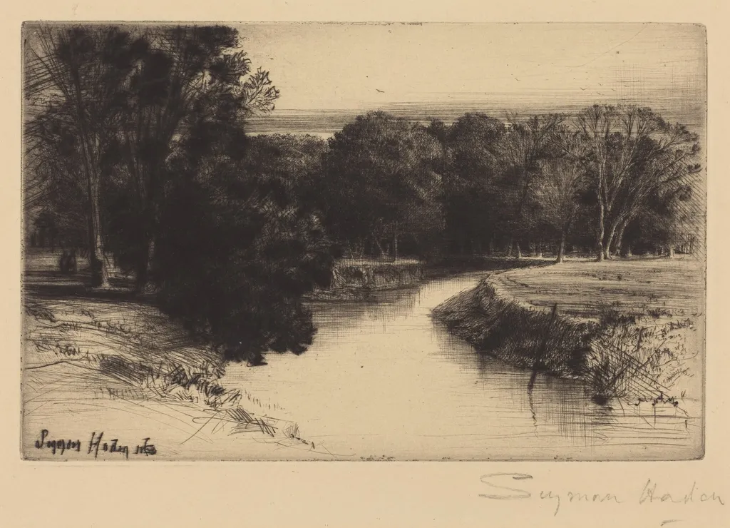 A Sunset in Ireland, by Francis Seymour Haden, ink, 1863