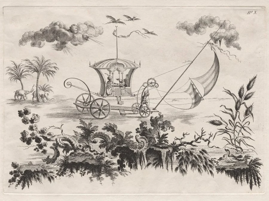 The Carriages used on the Moon and which move by sails, detail