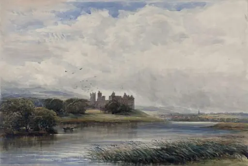 Linlithgow Castle, by Orrock, watercolor, 1883