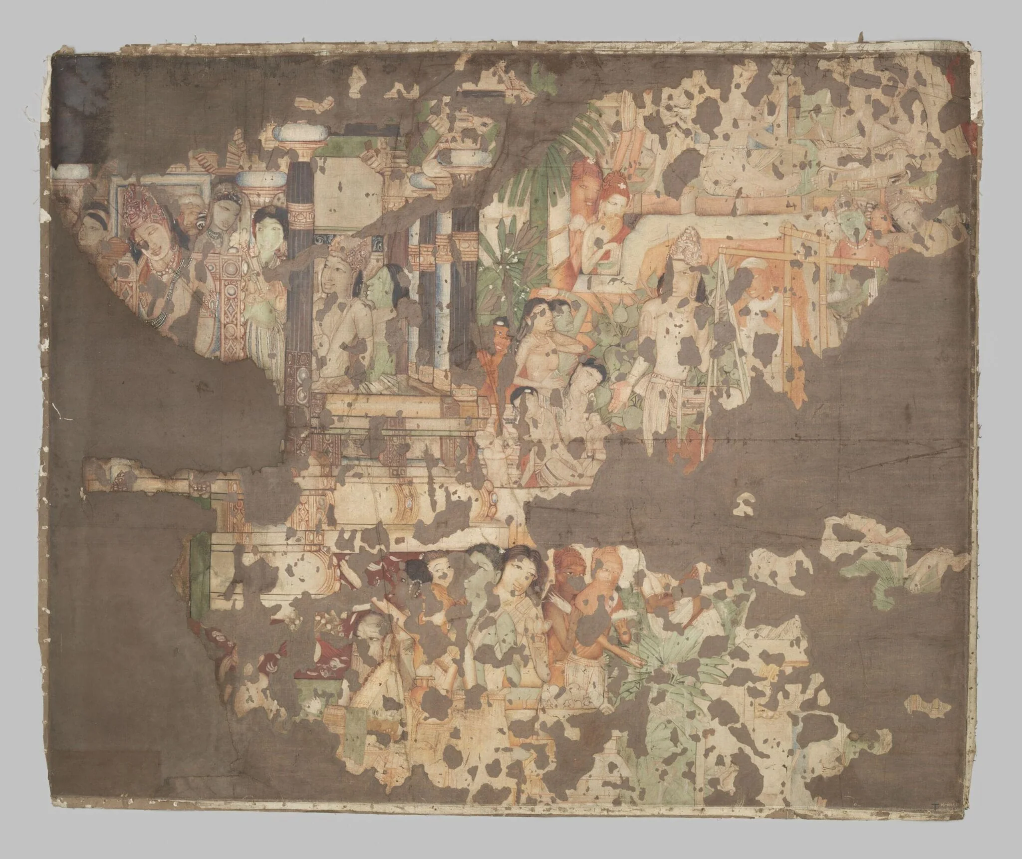Copy of painting inside the Ajanta caves, detail