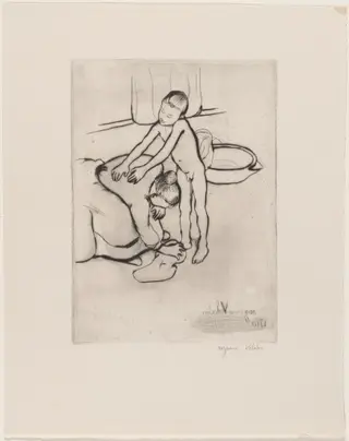 Catherine and Young Boy Nude, by Suzanne Valadon, ink, 1910