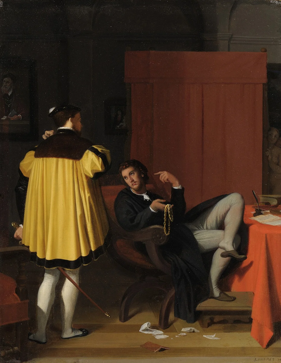 Aretino and Charles V's Ambassador, detail