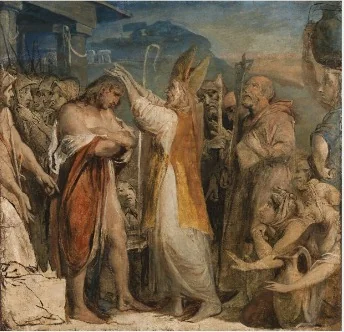 The Baptism of the King of Cashel by Saint Patrick, detail