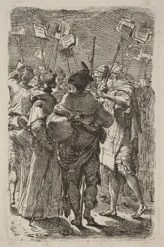 The Pilgrims, by Gaetano Gandolfi, ink, 1775