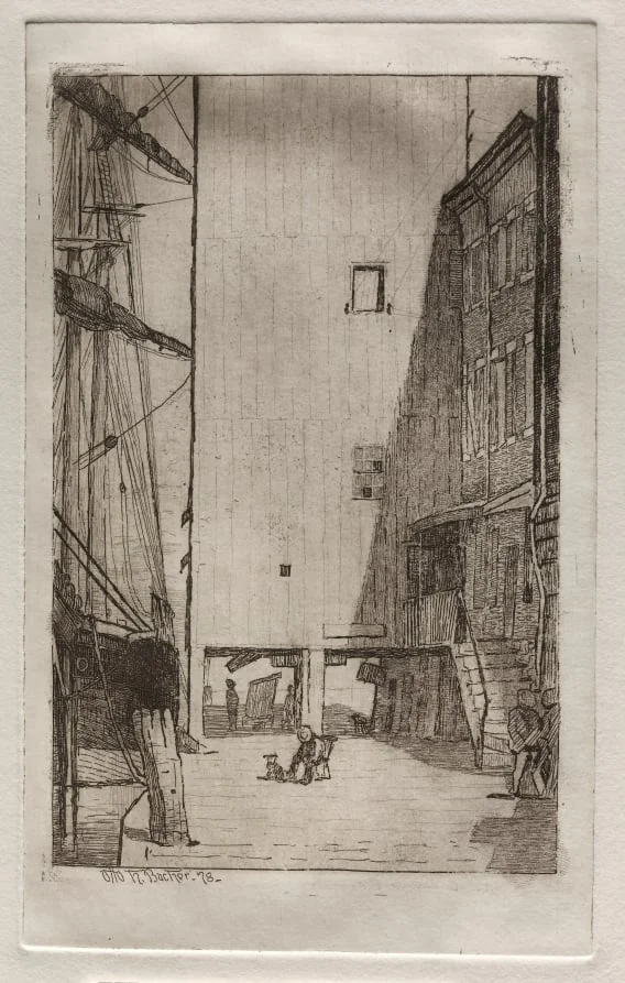 Ship and Elevator, detail
