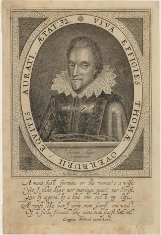 Sir Thomas Overbury, by Simon van de Passe, ink, 1621