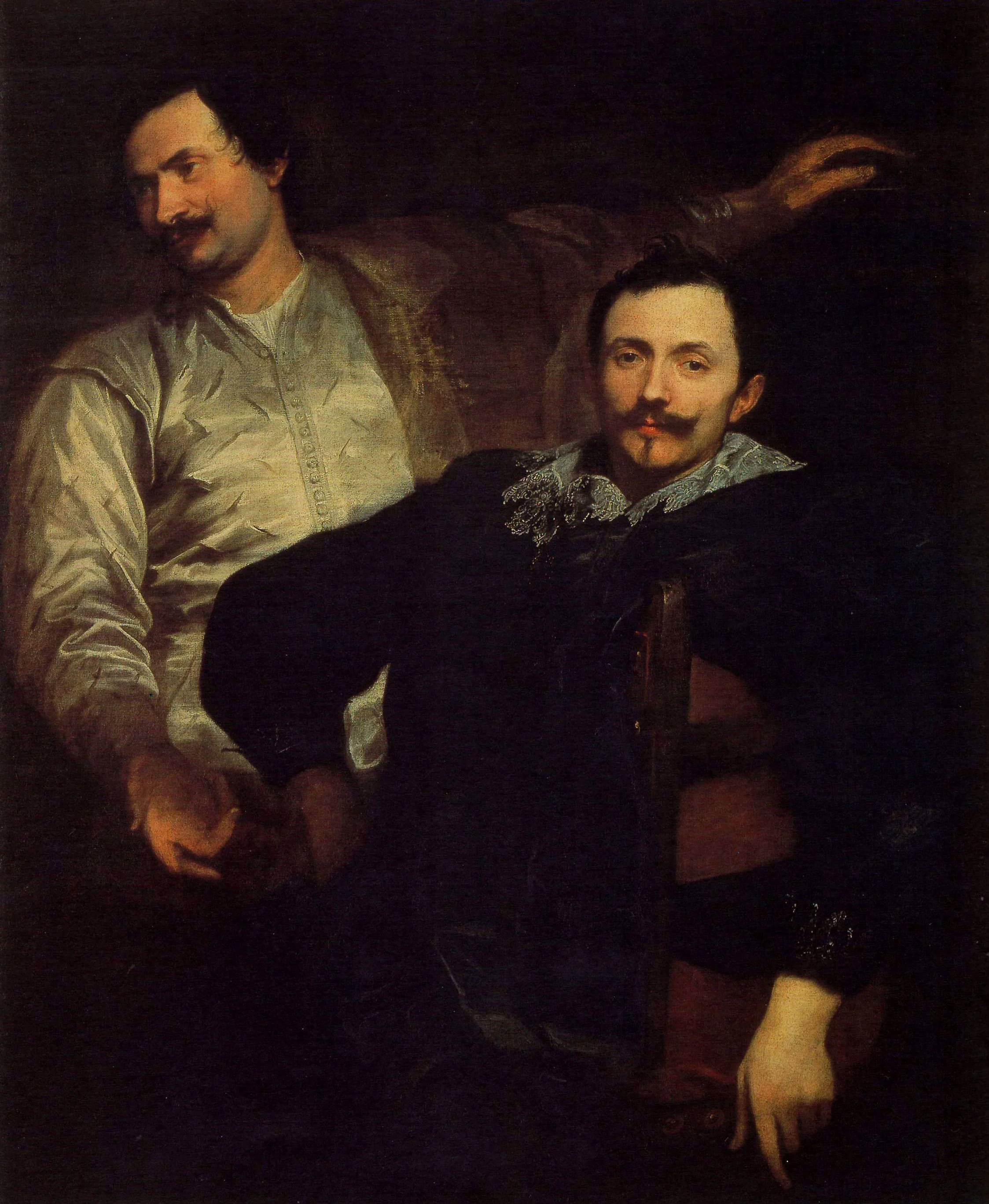 Double portrait of Cornelis and Lucas de Wael, detail