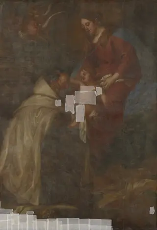 Madonna Appears to Saint Simon Stock, by Lucas Franchoys the Younger, oil, 1658