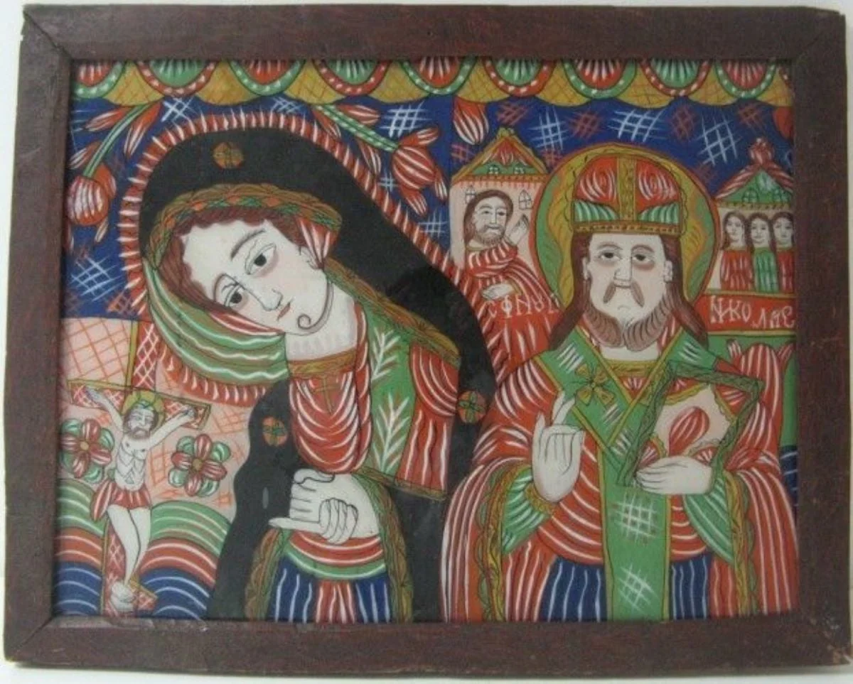 Maica Domnului Îndurerată și Sfântul Nicolae, detail
