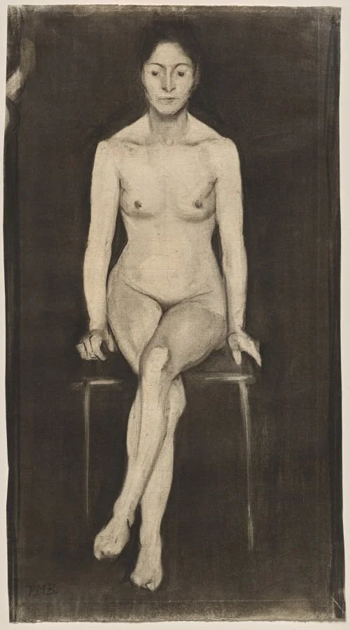 Seated Female Nude (Self-Portrait?), detail