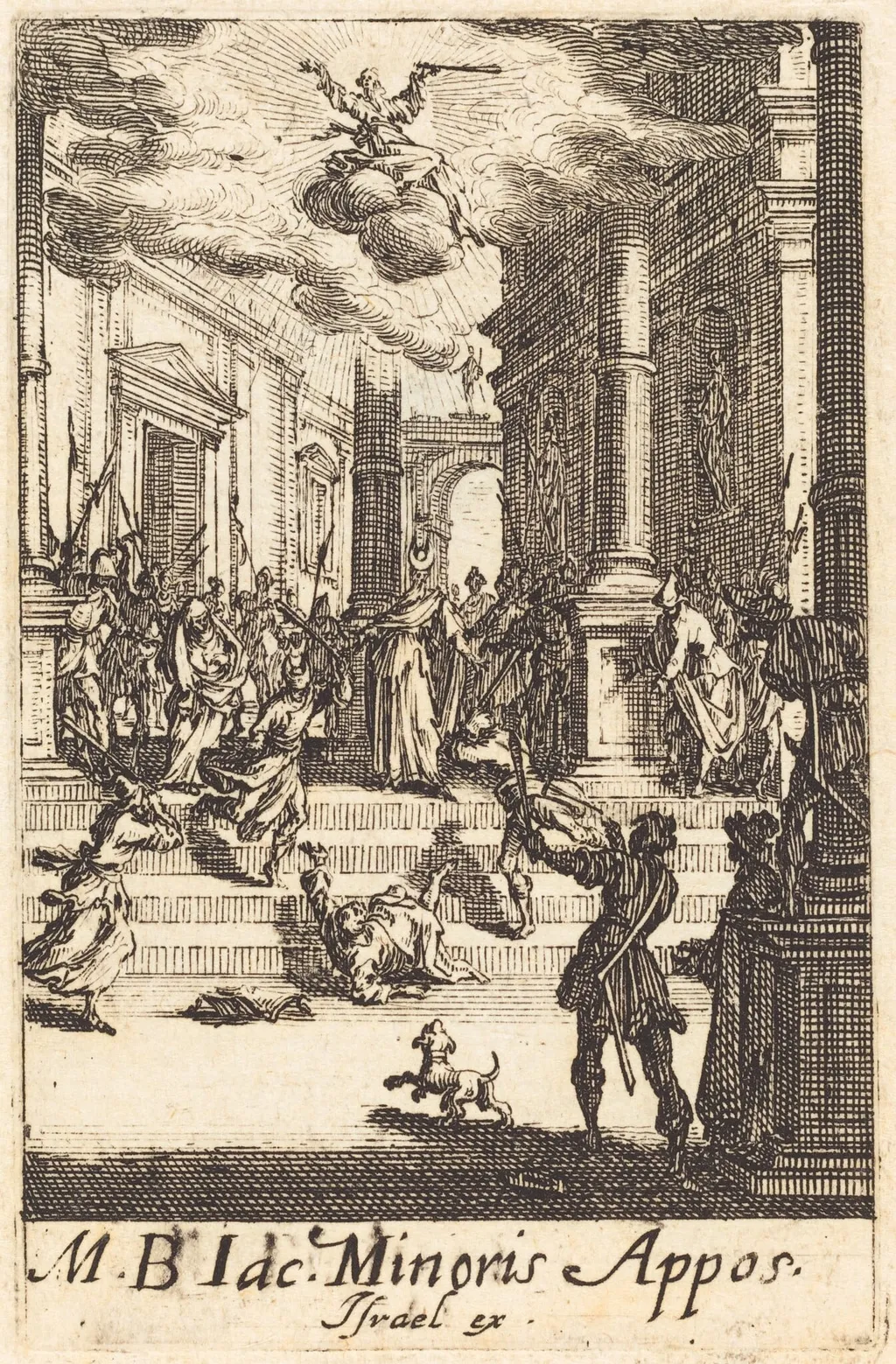 The Martyrdom of Saint James Minor, by Jacques Callot, ink, 1634