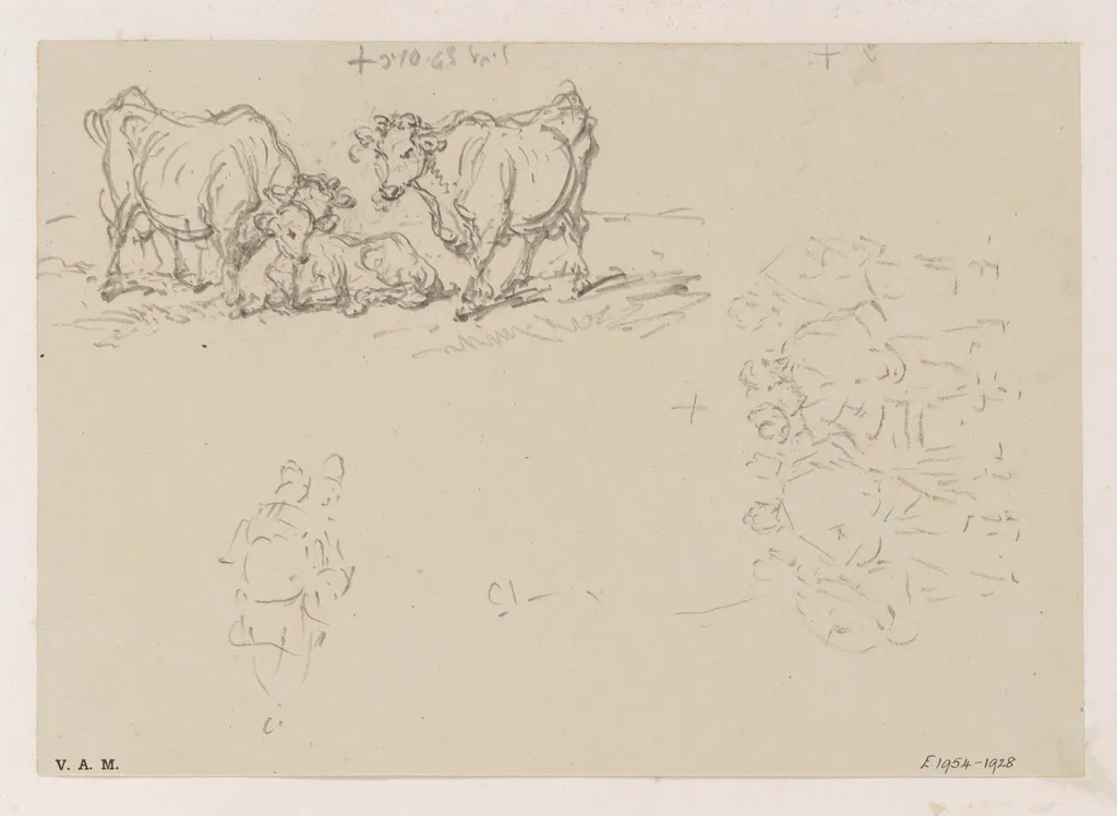 Cattle, with figure sketches, by George Chinnery, 8