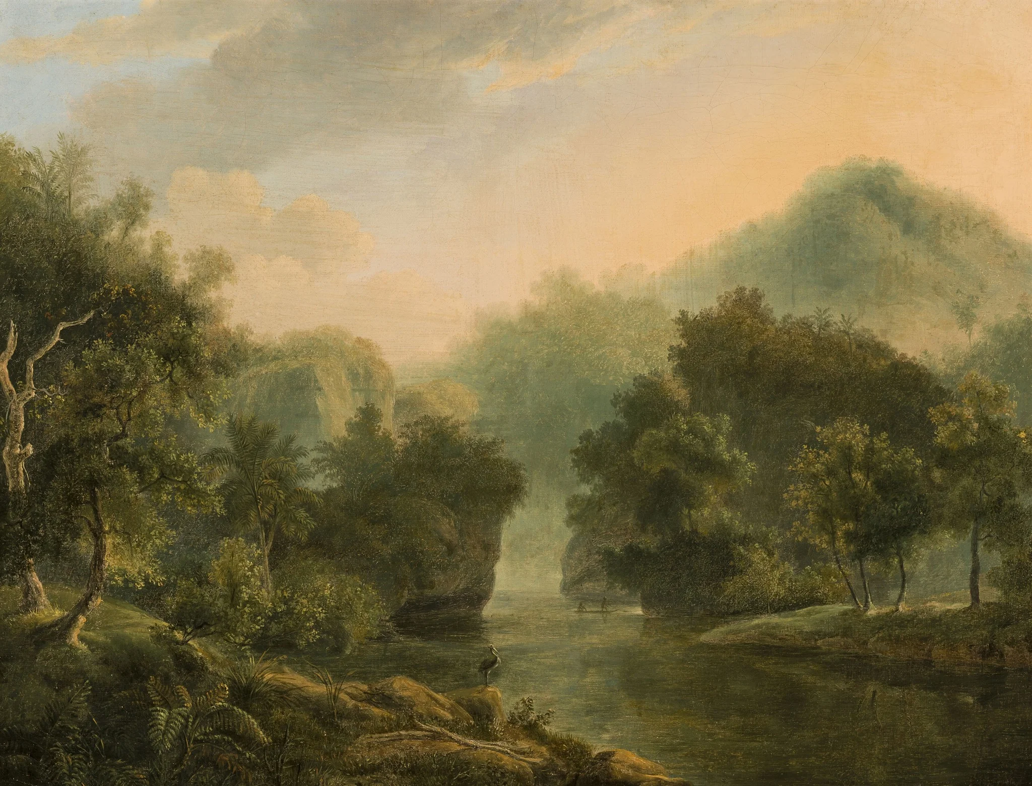 Paisagem com rio e floresta (atribuído), detail