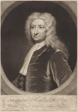 Edmund Halley, by George White, ink