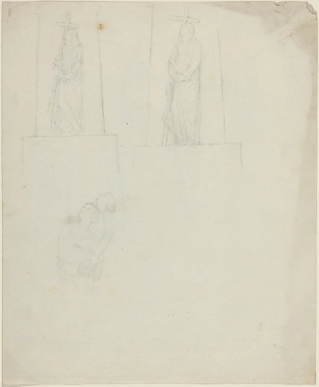 Designs for a Monument [recto and verso], by John Flaxman, graphite, 1790
