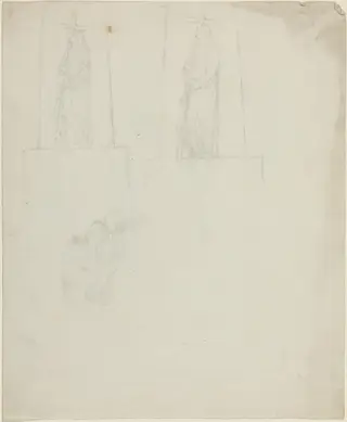 Designs for a Monument [recto and verso], by John Flaxman, graphite, 1790