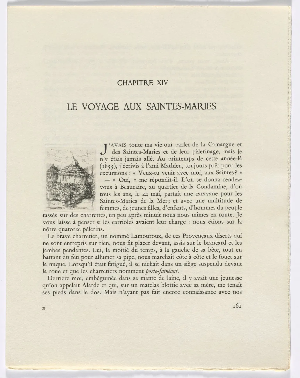 Frédéric Mistral: Mémoires et Recits by Frédéric Mistral: round building (page 161), by Auguste Brouet, 1937
