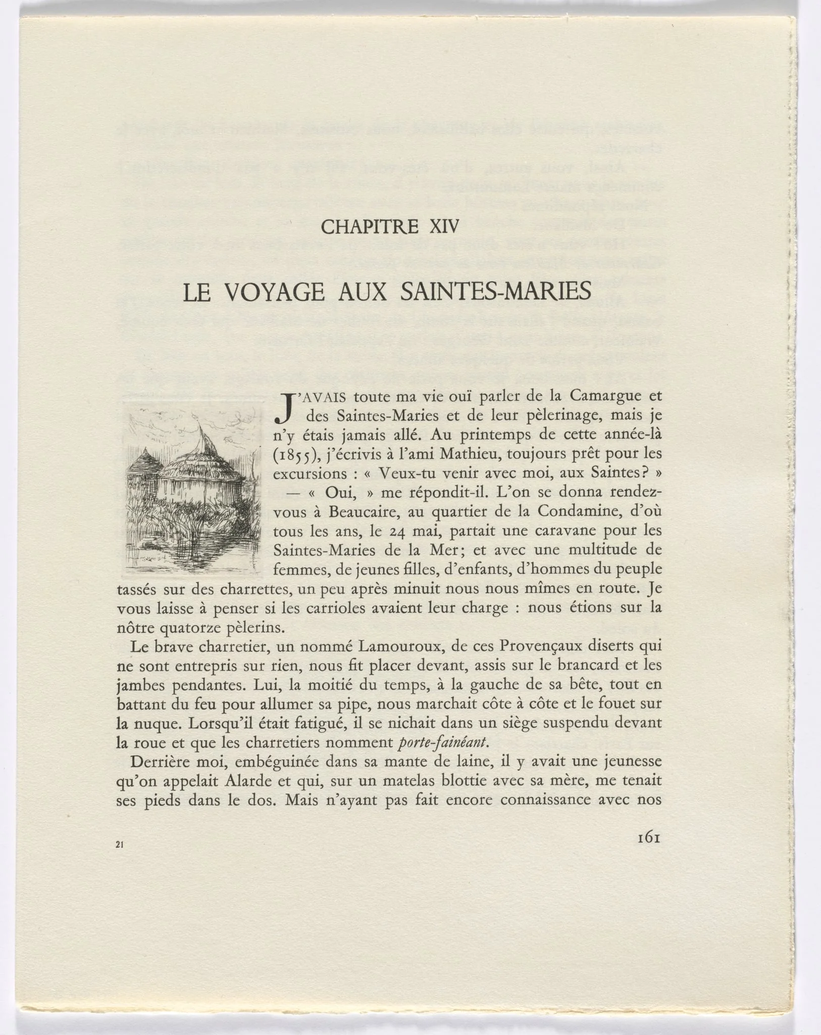 Frédéric Mistral: Mémoires et Recits by Frédéric Mistral: round building (page 161), detail