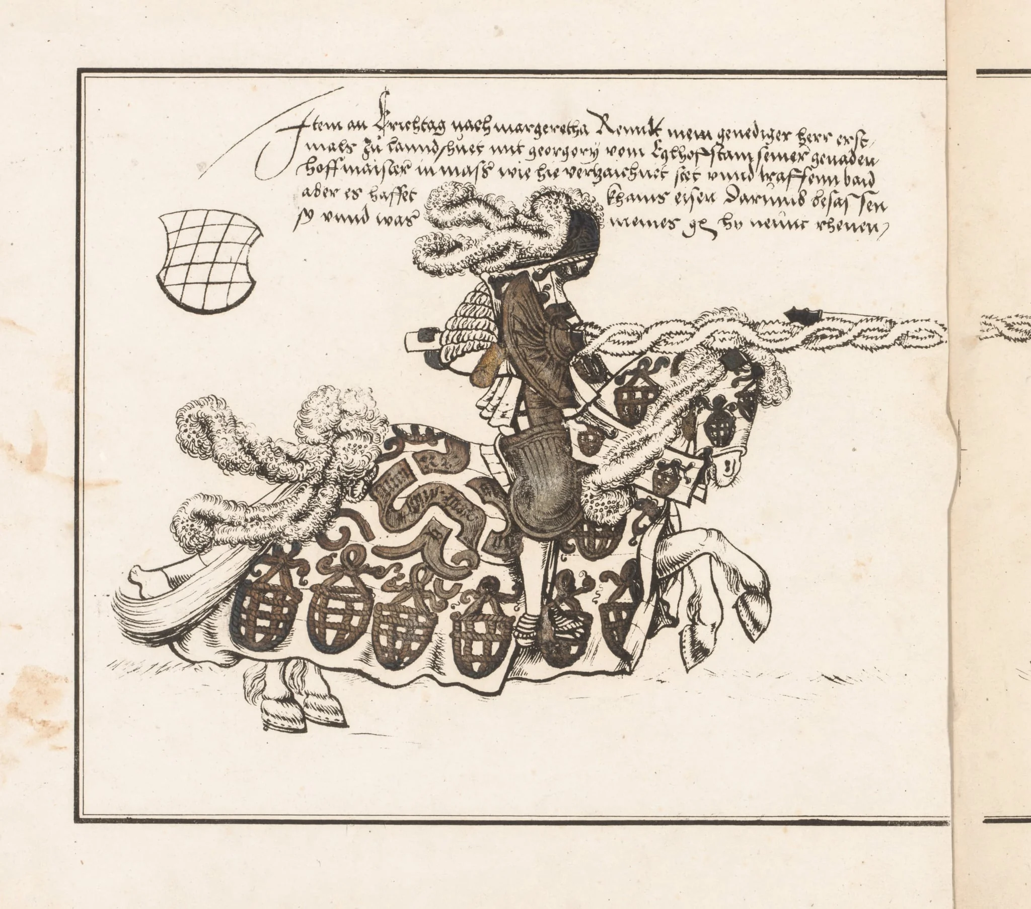 Book on Tournaments: Jouster Facing Right, detail