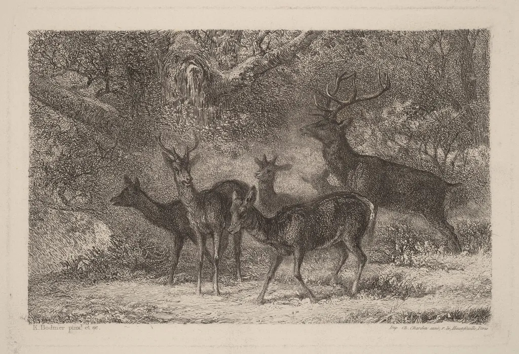 Le harde, by Karl Bodmer, ink, 1851