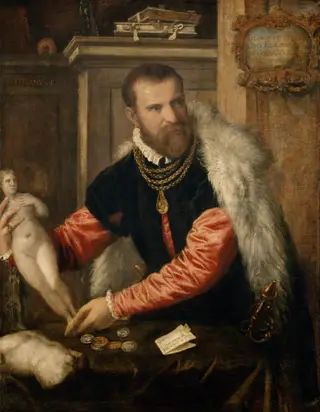 Portrait of Jacopo Strada, by Titian, oil, 1567