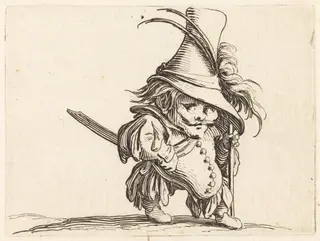 The Potbellied Man with the Tall Hat, by Jacques Callot, ink, 1622