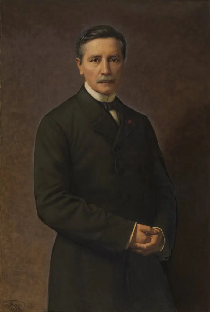 Self Portrait, by Godfried Guffens, oil, 1895