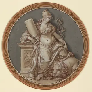 Allegory of Fortitude, by Francesco Rosaspina, ink, 1802