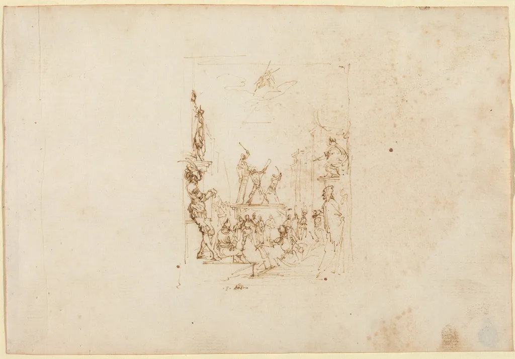 The Martyrdom of Saint Andrew, by Stefano Della Bella, ink, 1637