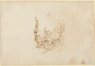 The Martyrdom of Saint Andrew, by Stefano Della Bella, ink, 1637